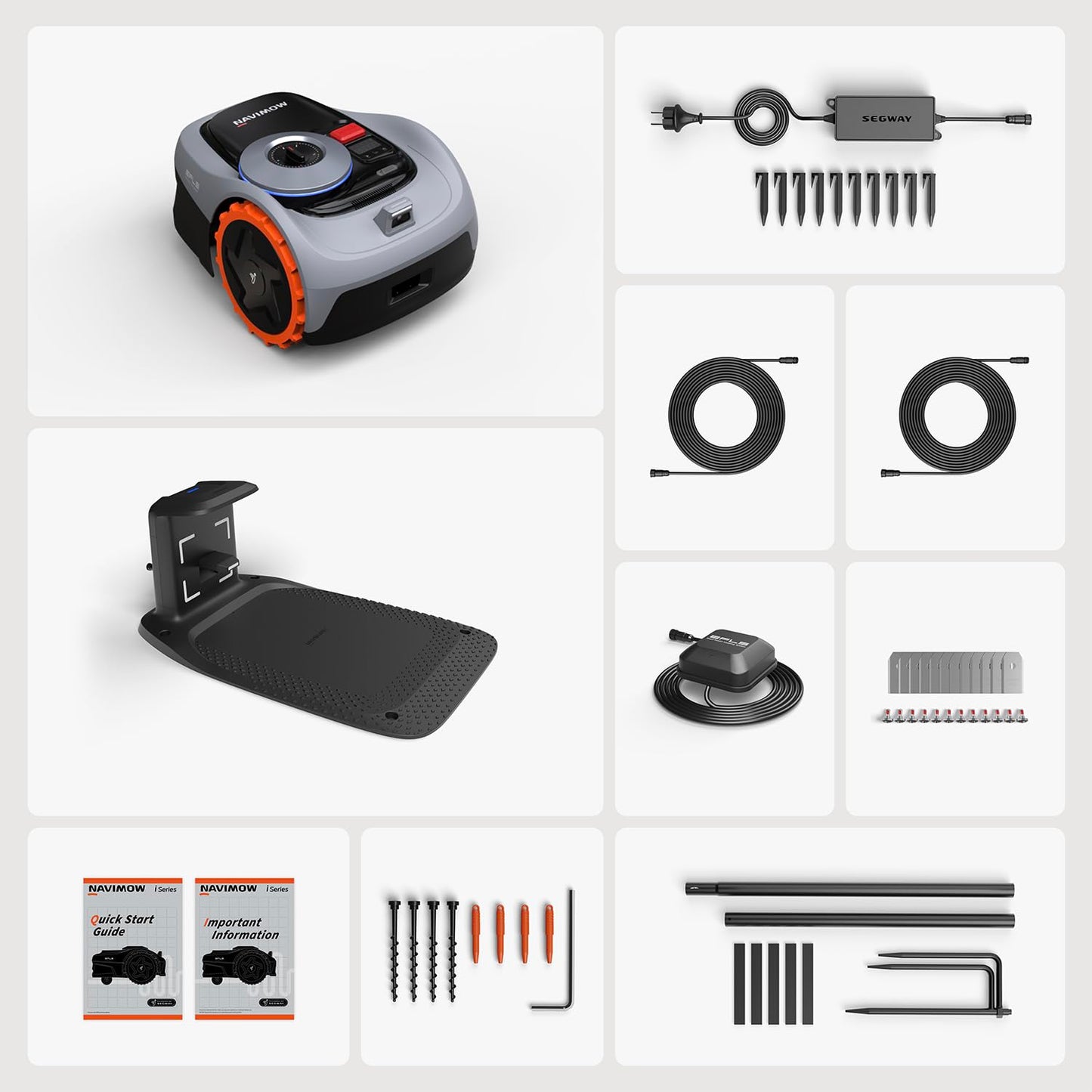 Segway Navimow i105E Robot Lawn Mower 500–600m², Wire-Free, RTK GPS + Vision, AI Mapping, Multi-Zone Control