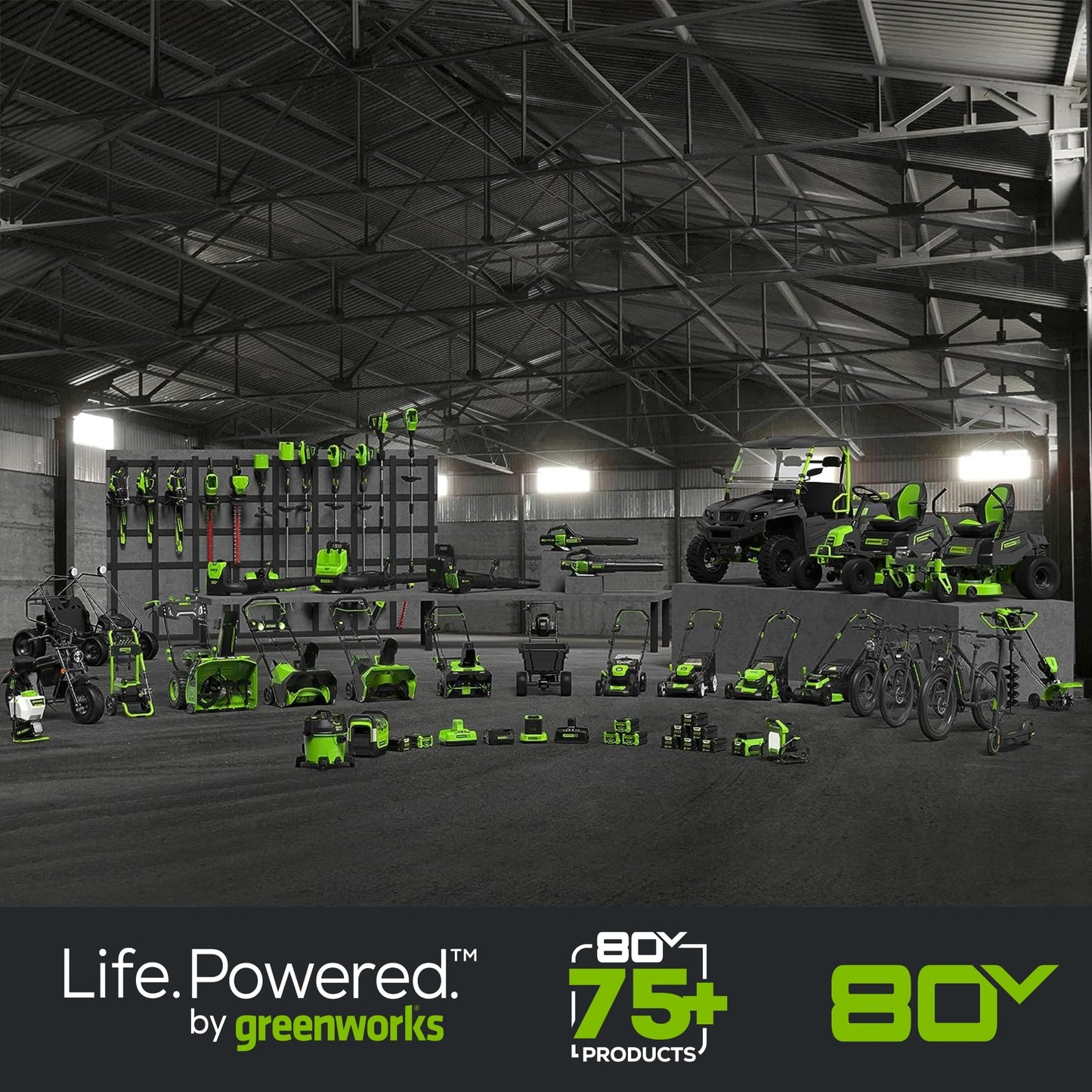 Greenworks 80V 42" CROSSOVERZ Zero Turn Lawn Mower, (4) 5.0Ah Batteries and (600W) Plug in Charger