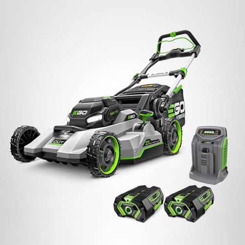 EGO POWER+ Electric Lawn Mower, Self-Propelled Cordless with Select Cut and Touch Drive, Includes (2) 56V 6.0Ah Batteries and Rapid Charger - LM2134SP-2