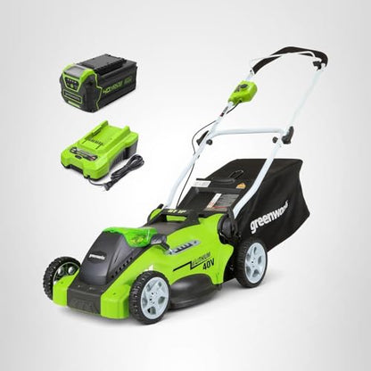 Greenworks 40V 21" Self-Propelled Cordless Lawn Mower – Brushless Motor, 5.0Ah Battery & Charger(75+ Tool Compatible)