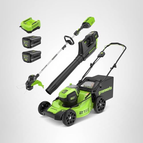 Greenworks 80V 21" Brushless Cordless (Self-Propelled) Lawn Mower (75+ Compatible Tools), 4.0Ah Battery and 60 Minute Rapid Charger Included