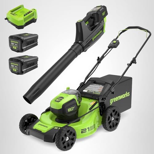Greenworks 80V 25" Brushless Cordless (Self-Propelled) Dual Blade Lawn Mower (LED Headlight + Aluminum Handles), 4.0Ah Battery and Rapid Charger Included