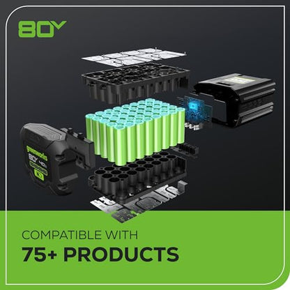 Greenworks 80V 21" Brushless Cordless (Self-Propelled) Lawn Mower (75+ Compatible Tools), 4.0Ah Battery and 60 Minute Rapid Charger Included