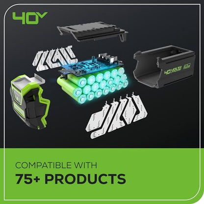 Greenworks 40V 16" Brushless Cordless (Push) Lawn Mower + Blower (350 CFM), 4.0Ah Battery and Charger Included (75+ Compatible Tools)