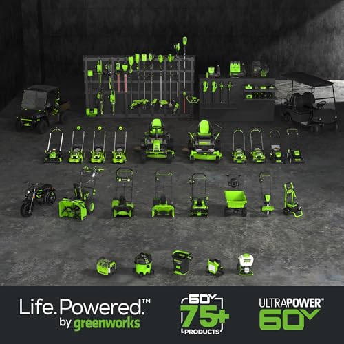 Greenworks 60V 60" Zero Turn, (2) 20.0Ah + (4) 10.0Ah Batteries + Wall Charger