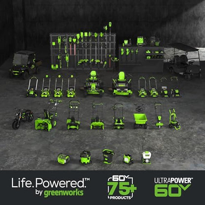 Greenworks 60V 60" Zero Turn, (2) 20.0Ah + (4) 10.0Ah Batteries + Wall Charger