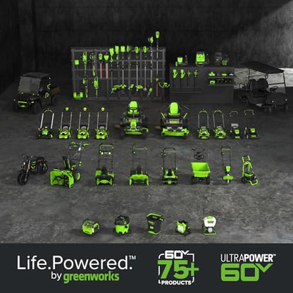 Greenworks 60V 21" Self-Propelled Cordless Lawn Mower, Brushless Motor, LED Lights, Includes 2X 4.0Ah Batteries & Rapid Dual-Port Charger(75+ Tool Compatibility, 45Min Runtime)