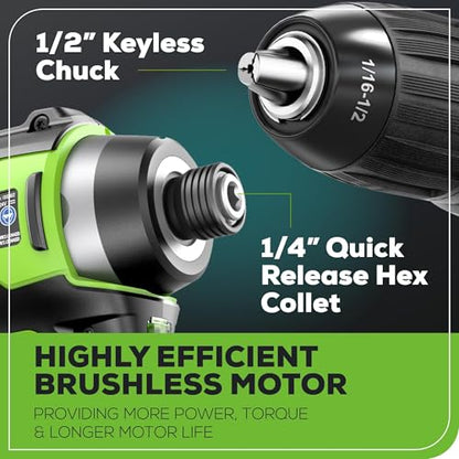 Greenworks 48V (2x24V) Electric Lawn Mower Combo Kit: 20"Steel Deck Push Mower, 12" String Trimmer, 320 CFM Blower, 3 Batteries & 2 Chargers, 3-Year Warranty.