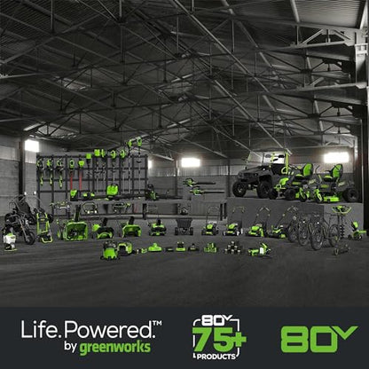 Greenworks 80V 21" Brushless Cordless (Self-Propelled) Lawn Mower (75+ Compatible Tools), 4.0Ah Battery and 60 Minute Rapid Charger Included