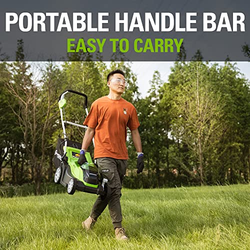 Greenworks 40V 21" Self-Propelled Cordless Lawn Mower – Brushless Motor, 5.0Ah Battery & Charger(75+ Tool Compatible)