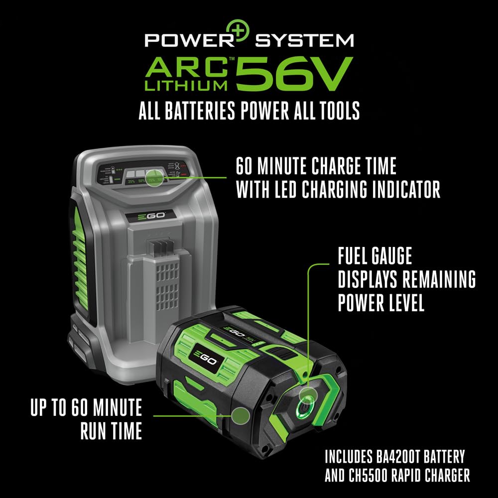 EGO POWER+ Electric Lawn Mower, Self-Propelled Cordless with Select Cut and Touch Drive, Includes (2) 56V 6.0Ah Batteries and Rapid Charger - LM2134SP-2
