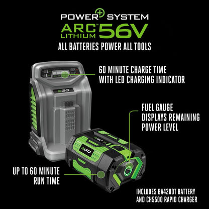 EGO POWER+ Electric Lawn Mower, Self-Propelled Cordless with Select Cut and Touch Drive, Includes (2) 56V 6.0Ah Batteries and Rapid Charger - LM2134SP-2