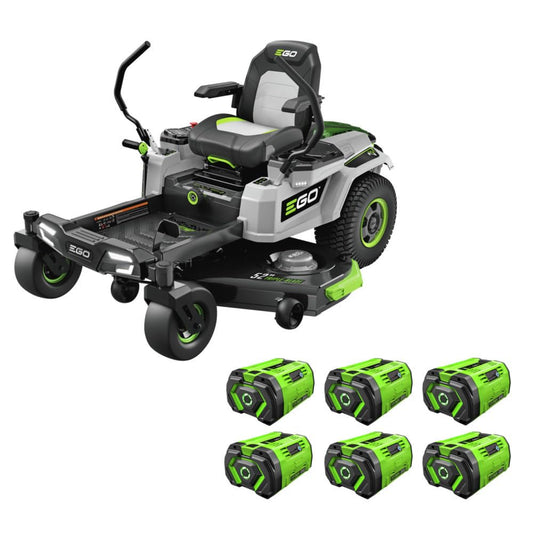 EGO POWER+ Z6 Zero Turn Riding Lawn Mower, 42" Deck, Includes (6) 56V 6.0Ah Batteries and 880W Charger - ZT4214L
