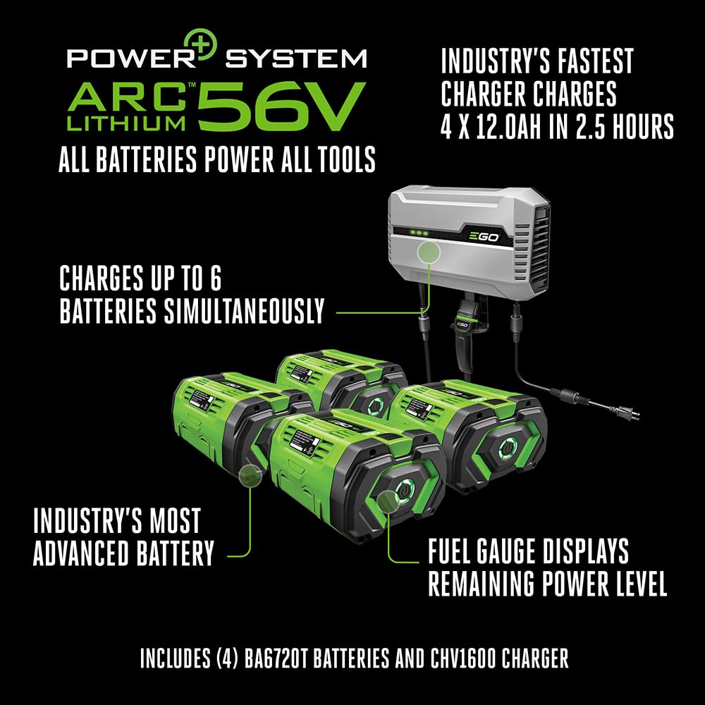 EGO POWER+ Z6 Zero Turn Riding Lawn Mower, 42" Deck, Includes (6) 56V 6.0Ah Batteries and 880W Charger - ZT4214L