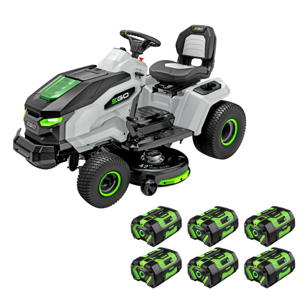 EGO POWER+ Z6 Zero Turn Riding Lawn Mower, 42" Deck, Includes (6) 56V 6.0Ah Batteries and 880W Charger - ZT4214L