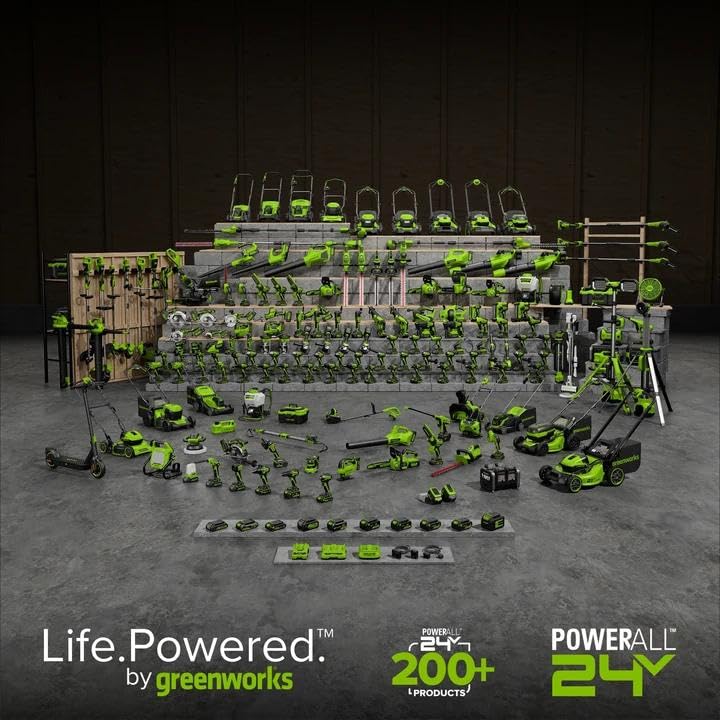 Greenworks 48V (24V x 2) 21" Brushless Cordless (Self-Propelled) Lawn Mower (LED Headlight), (2) 5.0Ah Batteries and Dual Port Rapid Charger Included (200+ Compatible Tools)