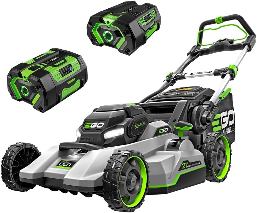 EGO Power+ LM2206SP 56-Volt 22-Inch Aluminum Deck Select Cut Self-Propelled Cordless Lawn Mower with 10.0Ah Battery, 700W Turbo Charger Included Plus Extra BA2800T 5.0Ah Battery