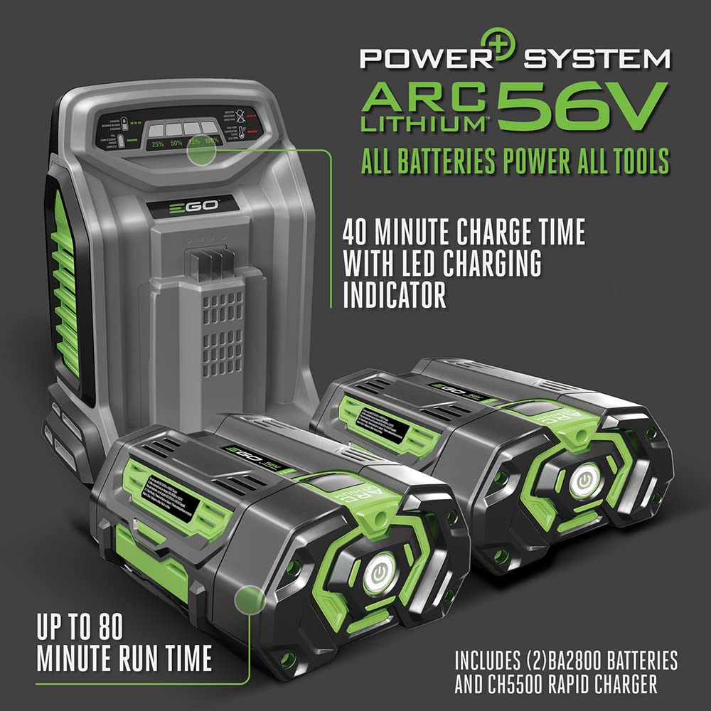 EGO POWER+ Electric Lawn Mower, Self-Propelled Cordless with Select Cut and Touch Drive, Includes (2) 56V 6.0Ah Batteries and Rapid Charger - LM2134SP-2