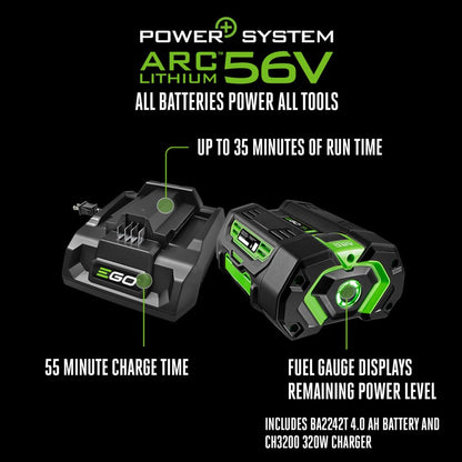 EGO POWER+ Electric Lawn Mower, Cordless, Includes 56V 6.0Ah Battery And 320W Charger - LM2114