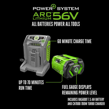 EGO POWER+ Electric Lawn Mower, Self-Propelled Cordless with Select Cut and Touch Drive, Includes (2) 56V 6.0Ah Batteries and Rapid Charger - LM2134SP-2