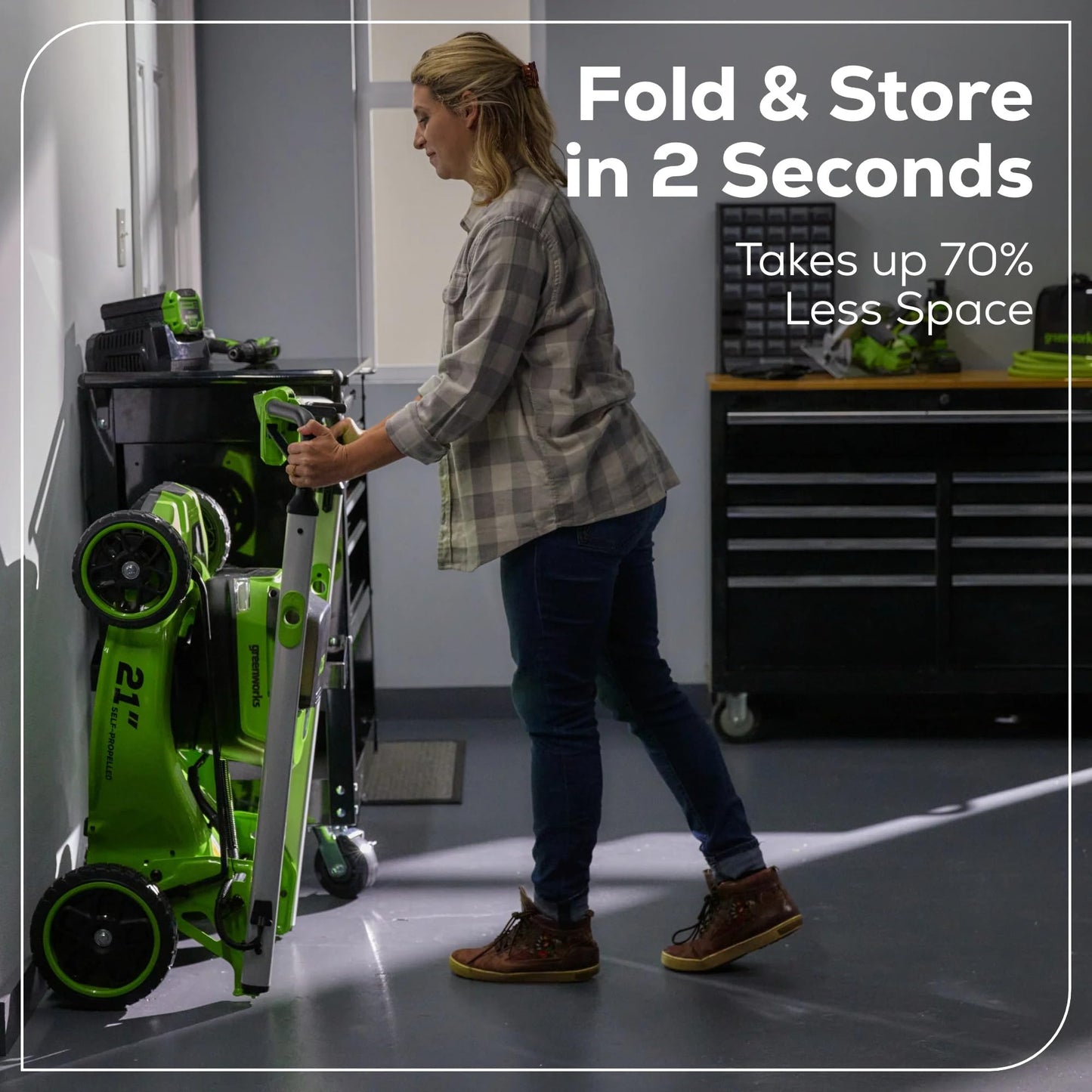 Greenworks 60V 21" Self-Propelled Cordless Lawn Mower, Brushless Motor, LED Lights, Includes 2X 4.0Ah Batteries & Rapid Dual-Port Charger(75+ Tool Compatibility, 45Min Runtime)