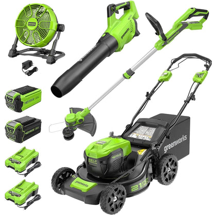 Greenworks 40V 21" Brushless Cordless (Self-Propelled) Lawn Mower (75+ Compatible Tools), 5.0Ah Battery and Charger Included