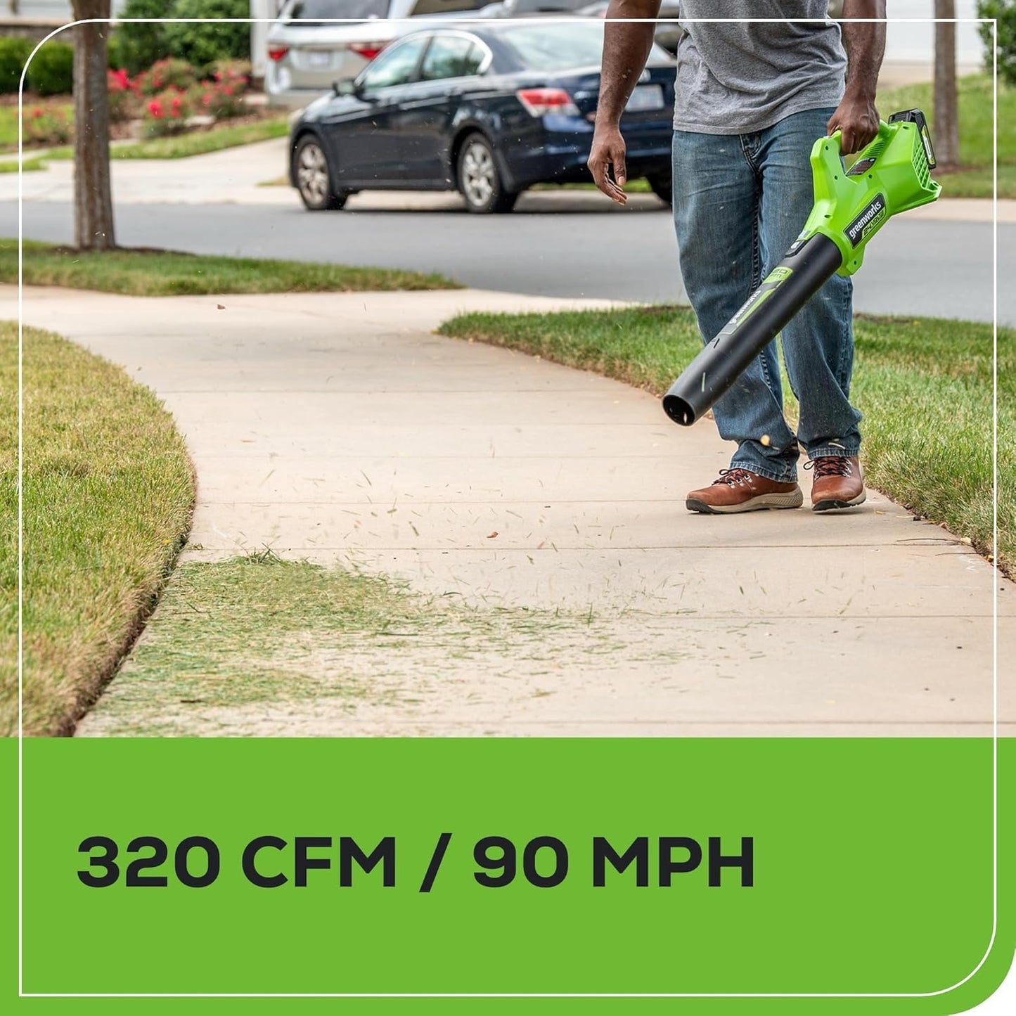 Greenworks 48V (24V x 2) 21" Brushless Cordless (Self-Propelled) Lawn Mower (LED Headlight), (2) 5.0Ah Batteries and Dual Port Rapid Charger Included (200+ Compatible Tools)