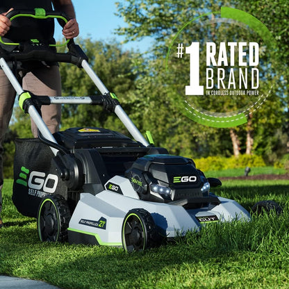 EGO Power+ LM2206SP 56-Volt 22-Inch Aluminum Deck Select Cut Self-Propelled Cordless Lawn Mower with 10.0Ah Battery, 700W Turbo Charger Included Plus Extra BA2800T 5.0Ah Battery