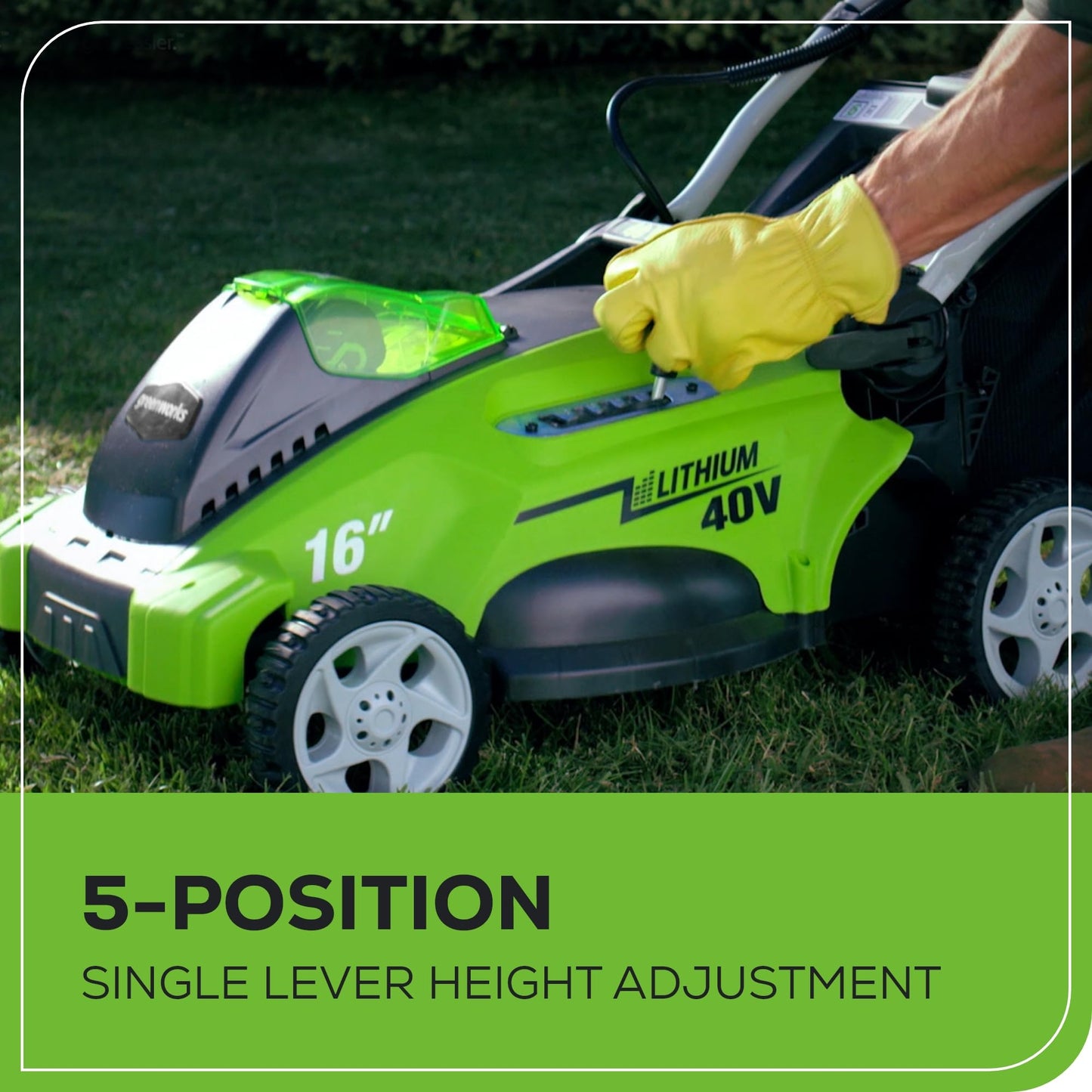 Greenworks 40V 21" Self-Propelled Cordless Lawn Mower – Brushless Motor, 5.0Ah Battery & Charger(75+ Tool Compatible)