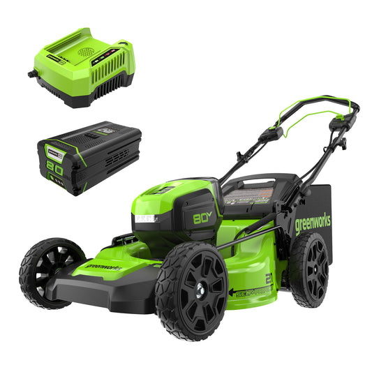 Greenworks 80V 42" CROSSOVERZ Zero Turn Lawn Mower, (4) 5.0Ah Batteries and (600W) Plug in Charger