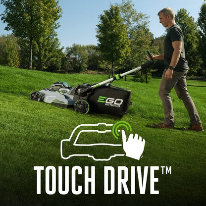 EGO Power+ LM2206SP 56-Volt 22-Inch Aluminum Deck Select Cut Self-Propelled Cordless Lawn Mower with 10.0Ah Battery, 700W Turbo Charger Included Plus Extra BA2800T 5.0Ah Battery