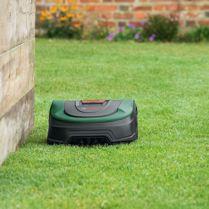 Bosch Robotic Lawnmower Indego M 700 (with 18V battery, docking station included, cutting width 19 cm, for lawns of up to 700 m², in carton packaging)