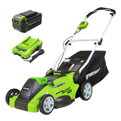 Greenworks 40V 21" Self-Propelled Cordless Lawn Mower – Brushless Motor, 5.0Ah Battery & Charger(75+ Tool Compatible)