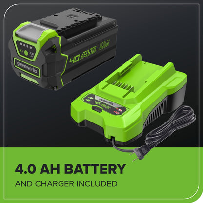 Greenworks 40V 21" Self-Propelled Cordless Lawn Mower – Brushless Motor, 5.0Ah Battery & Charger(75+ Tool Compatible)