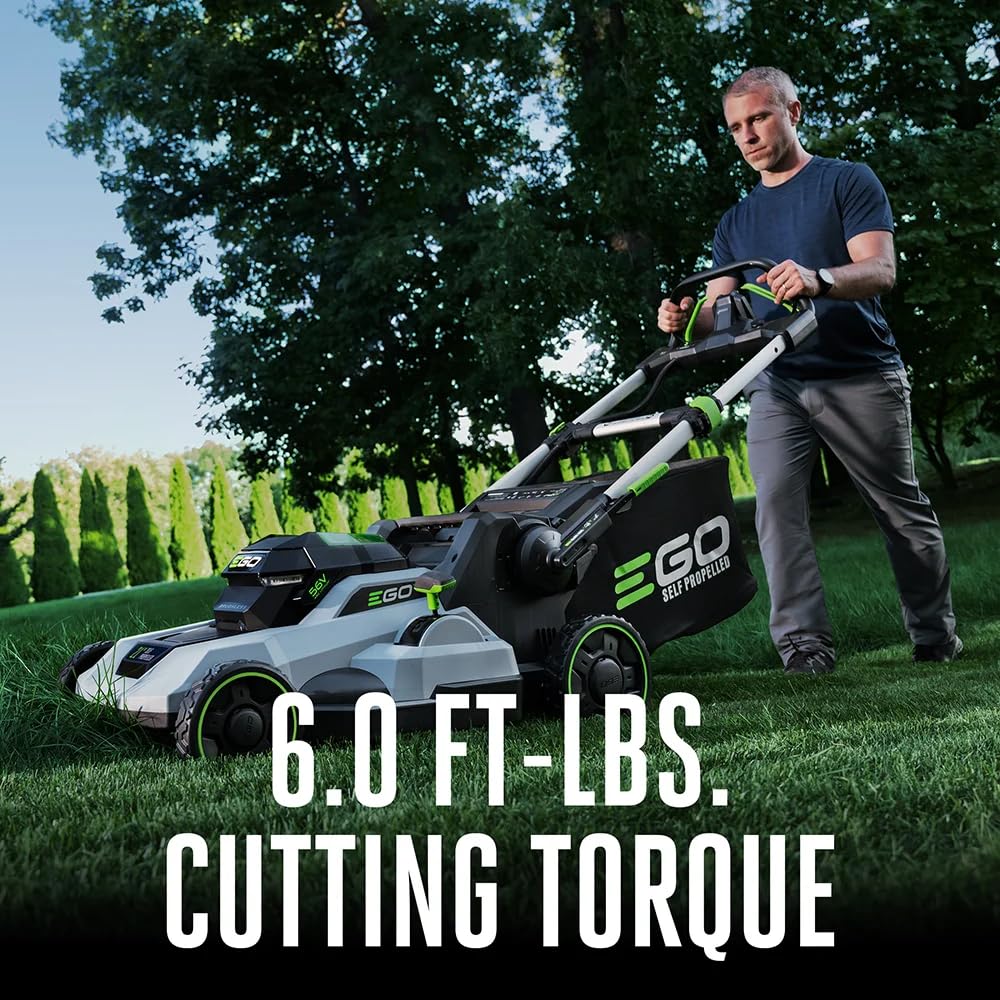 EGO POWER+ Electric Lawn Mower, Self-Propelled Cordless with Select Cut and Touch Drive, Includes (2) 56V 6.0Ah Batteries and Rapid Charger - LM2134SP-2