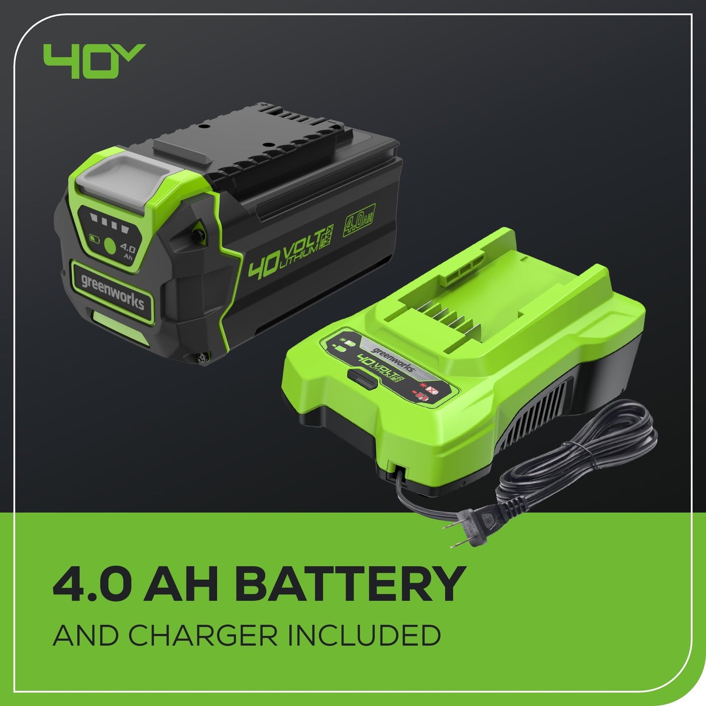 Greenworks 40V 21" Self-Propelled Cordless Lawn Mower – Brushless Motor, 5.0Ah Battery & Charger(75+ Tool Compatible)