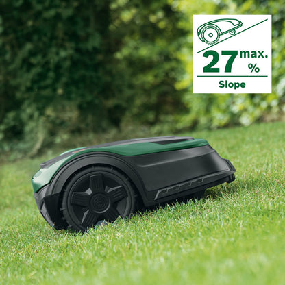 Bosch Robotic Lawnmower Indego M 700 (with 18V battery, docking station included, cutting width 19 cm, for lawns of up to 700 m², in carton packaging)