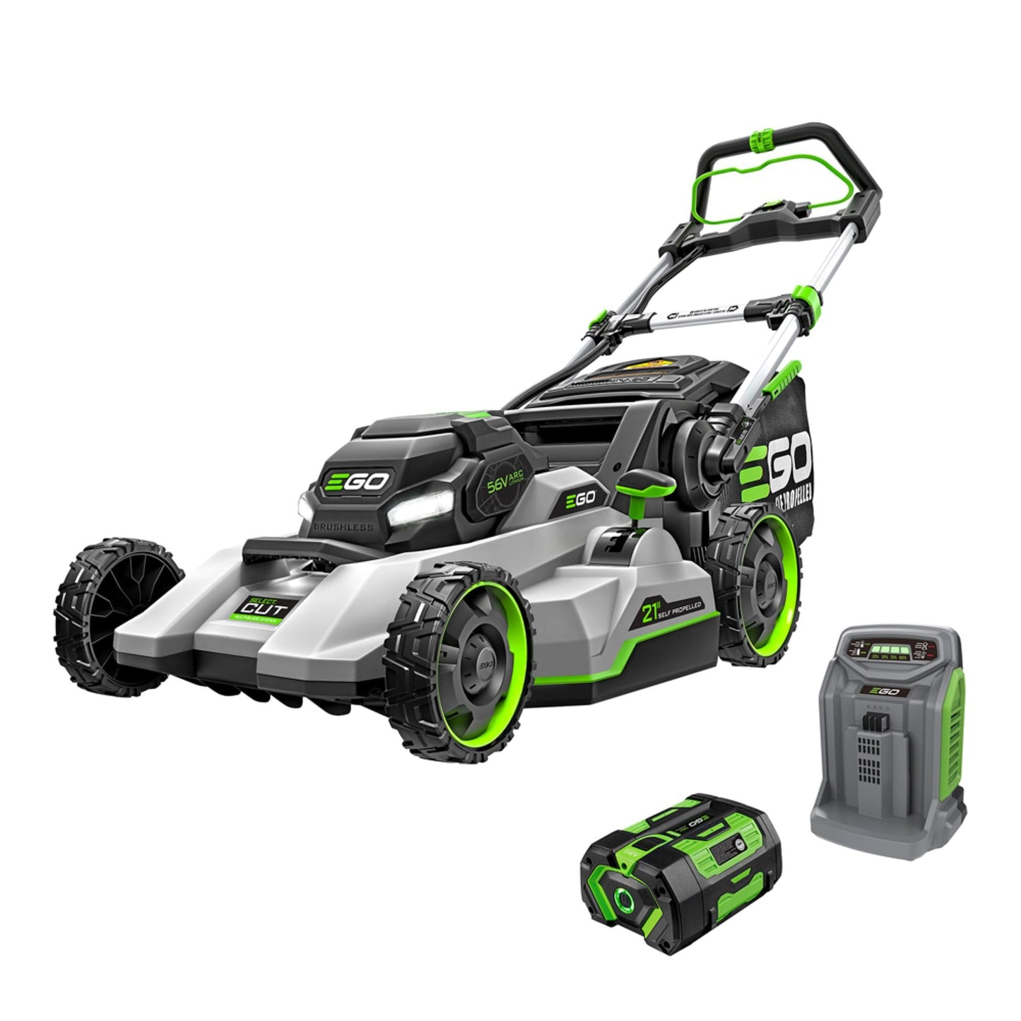 EGO POWER+ Electric Lawn Mower, Self-Propelled Cordless with Select Cut and Touch Drive, Includes (2) 56V 6.0Ah Batteries and Rapid Charger - LM2134SP-2