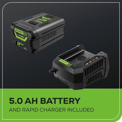 Greenworks 60V 21" Self-Propelled Cordless Lawn Mower, Brushless Motor, LED Lights, Includes 2X 4.0Ah Batteries & Rapid Dual-Port Charger(75+ Tool Compatibility, 45Min Runtime)