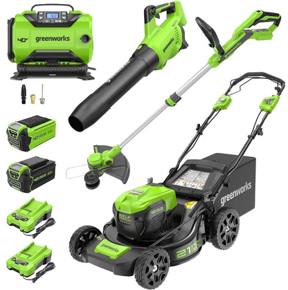 Greenworks 40V 21" Brushless Cordless (Self-Propelled) Lawn Mower (75+ Compatible Tools), 5.0Ah Battery and Charger Included