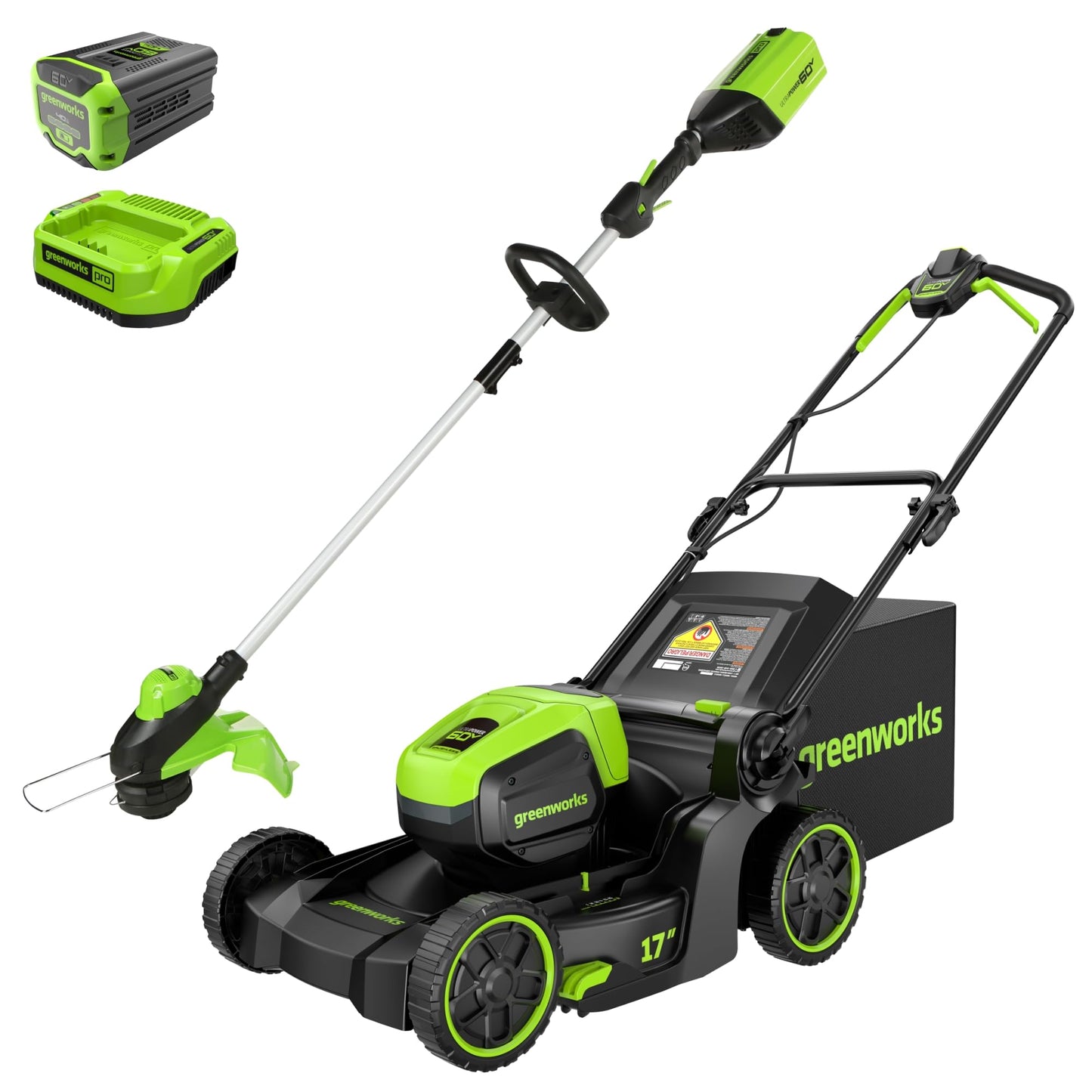 Greenworks 60V 21" Self-Propelled Cordless Lawn Mower, Brushless Motor, LED Lights, Includes 2X 4.0Ah Batteries & Rapid Dual-Port Charger(75+ Tool Compatibility, 45Min Runtime)