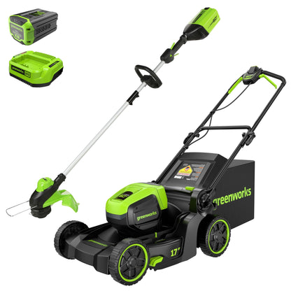 Greenworks 60V 21" Self-Propelled Cordless Lawn Mower, Brushless Motor, LED Lights, Includes 2X 4.0Ah Batteries & Rapid Dual-Port Charger(75+ Tool Compatibility, 45Min Runtime)