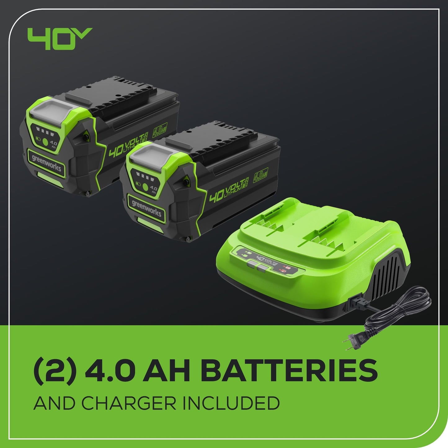 Greenworks 40V 21" Self-Propelled Cordless Lawn Mower – Brushless Motor, 5.0Ah Battery & Charger(75+ Tool Compatible)