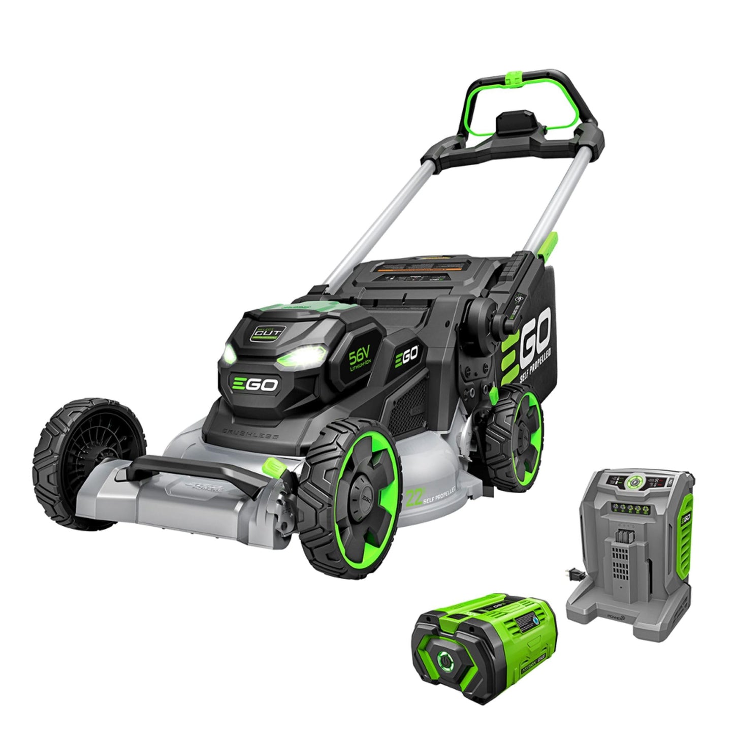 EGO POWER+ Electric Lawn Mower, Self-Propelled Cordless with Select Cut and Touch Drive, Includes (2) 56V 6.0Ah Batteries and Rapid Charger - LM2134SP-2