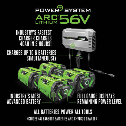 EGO POWER+ Z6 Zero Turn Riding Lawn Mower, 42" Deck, Includes (6) 56V 6.0Ah Batteries and 880W Charger - ZT4214L