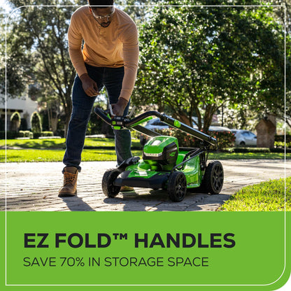 Greenworks 40V 21" Self-Propelled Cordless Lawn Mower – Brushless Motor, 5.0Ah Battery & Charger(75+ Tool Compatible)