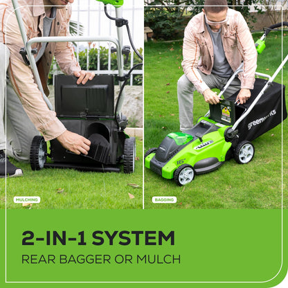 Greenworks 40V 21" Self-Propelled Cordless Lawn Mower – Brushless Motor, 5.0Ah Battery & Charger(75+ Tool Compatible)