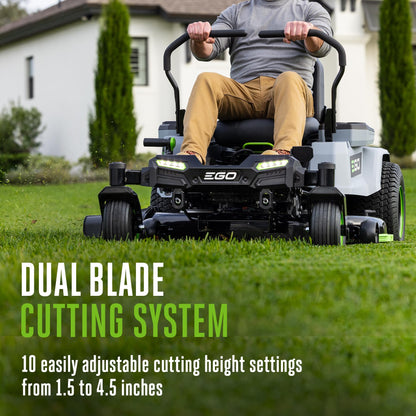 EGO POWER+ Z6 Zero Turn Riding Lawn Mower, 42" Deck, Includes (6) 56V 6.0Ah Batteries and 880W Charger - ZT4214L