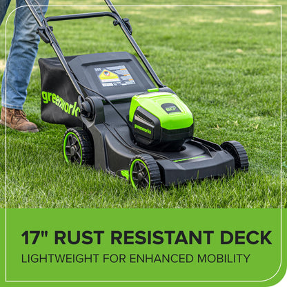 Greenworks 60V 21" Self-Propelled Cordless Lawn Mower, Brushless Motor, LED Lights, Includes 2X 4.0Ah Batteries & Rapid Dual-Port Charger(75+ Tool Compatibility, 45Min Runtime)
