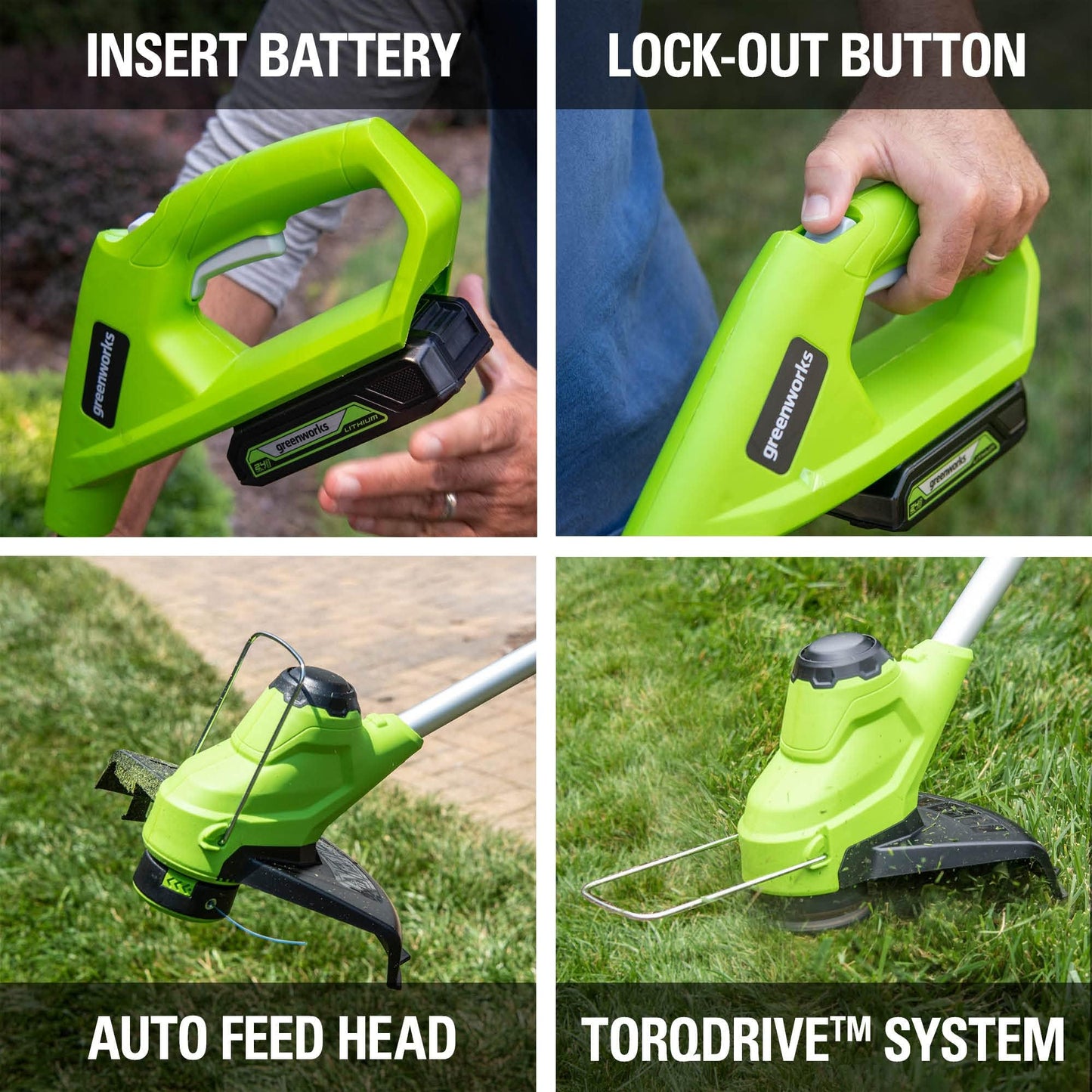 Greenworks 48V (2x24V) Electric Lawn Mower Combo Kit: 20"Steel Deck Push Mower, 12" String Trimmer, 320 CFM Blower, 3 Batteries & 2 Chargers, 3-Year Warranty.